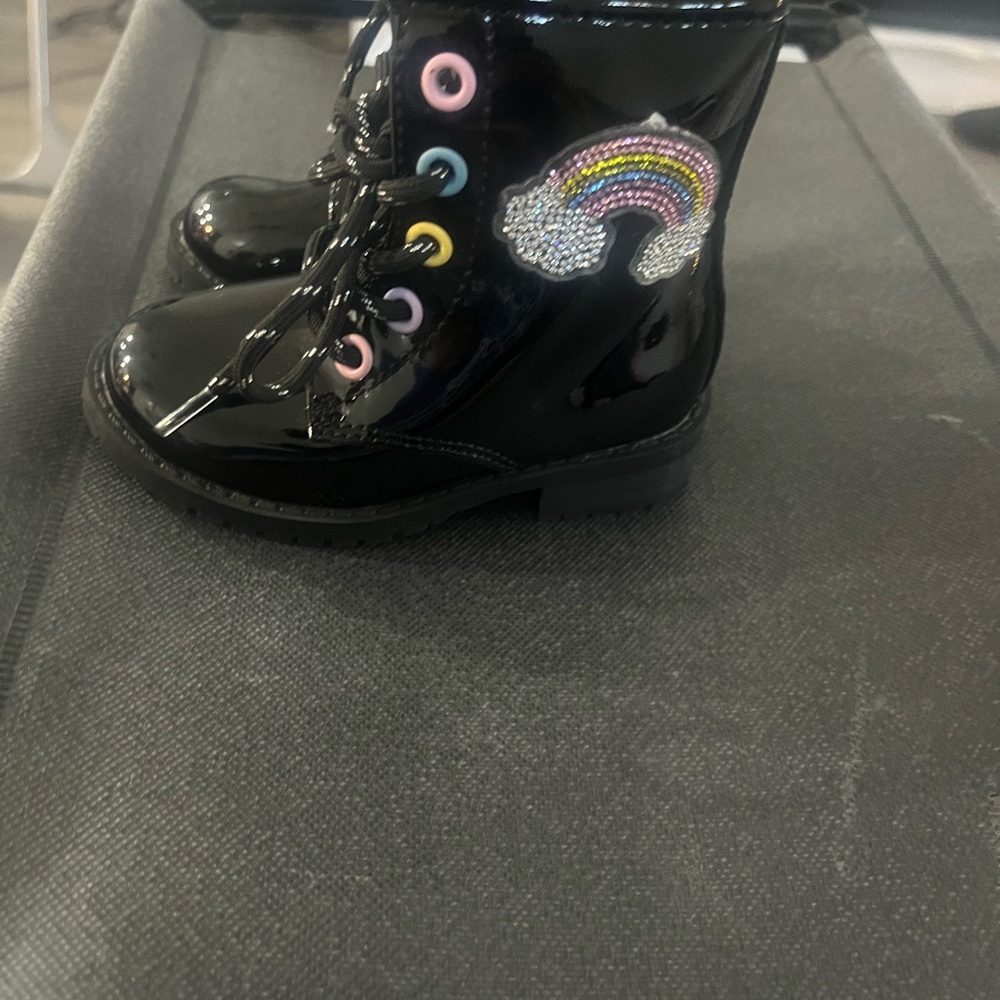 Black Kids Shoes with Glitter Detail